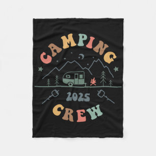 Camping Crew 2025 Camping Trip 2025 Matching Crew  Fleece Blanket