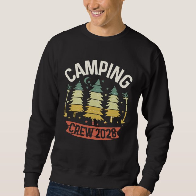Camping Crew 2028 Family Camping Trip Matching Cam Sweatshirt (Front)