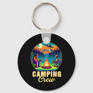 Camping Crew Camper Drinking Team Funny Bigfoot Al Key Ring