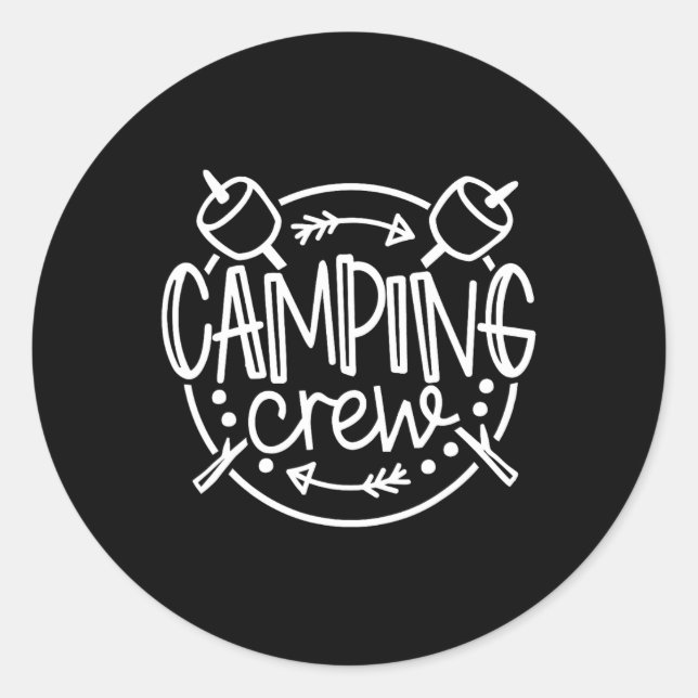 Camping Crew Campfire Summer Camp Vacation Family  Classic Round Sticker (Front)