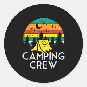 Camping Crew Cute Camper Boys Girls Kids Youth Tod Classic Round Sticker