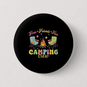 Camping Crew Family Friends Girls Kids Summer Vibe 6 Cm Round Badge