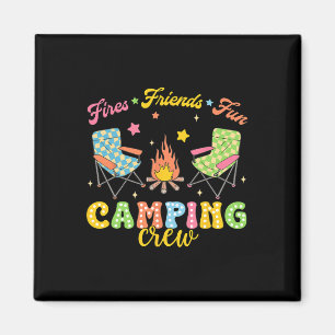 Camping Crew Family Friends Girls Kids Summer Vibe Magnet