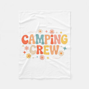 Camping Crew Family Matching Group Friends Men Fleece Blanket