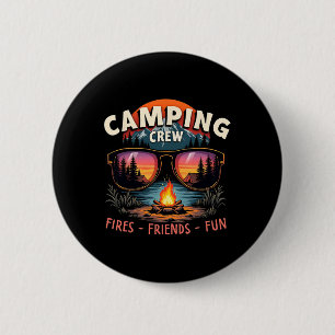 Camping Crew Fires Friends Fun Vacation Summer 6 Cm Round Badge