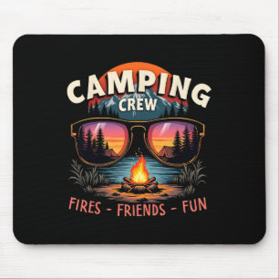 Camping Crew Fires Friends Fun Vacation Summer  Mouse Pad