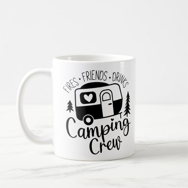 Camping Crew Fries Friends Drinks Coffee Mug (Left)