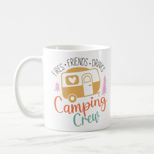 Camping Crew Fries Friends Drinks Coffee Mug (Left)