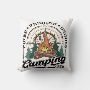 Camping Crew Fries Friends Drinks Cushion