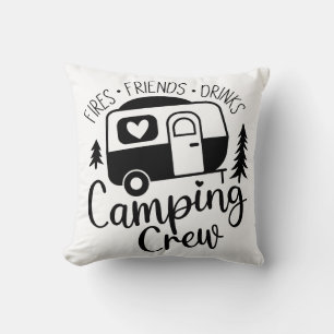 Camping Crew Fries Friends Drinks Cushion