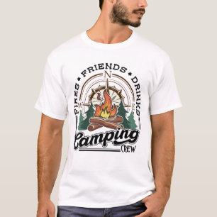 Camping Crew Fries Friends Drinks T-Shirt