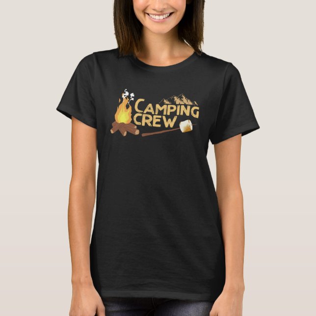 Camping Crew Glamping Campfire Outdoor Camping Cam T-Shirt (Front)