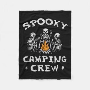 Camping Crew Halloween Camping Skeleton Campsite Fleece Blanket