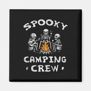 Camping Crew Halloween Camping Skeleton Campsite Magnet
