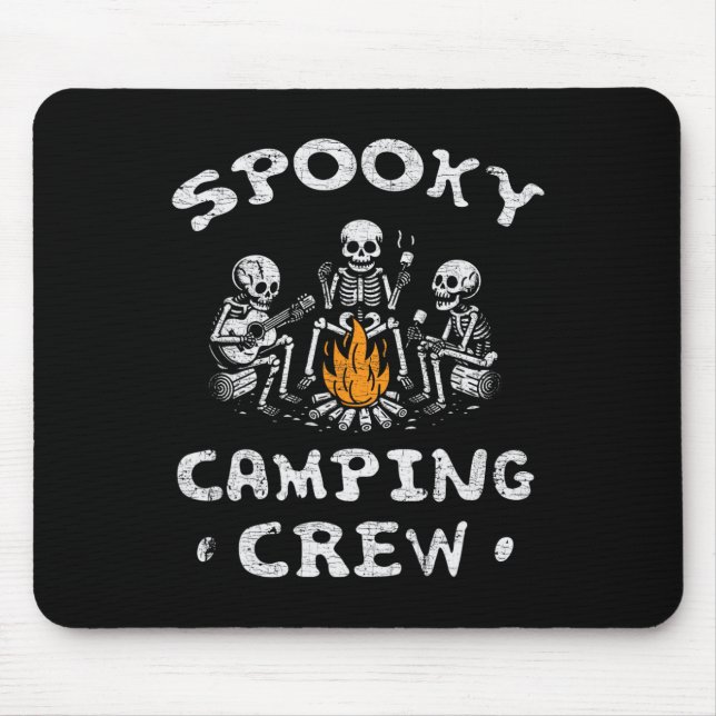 Camping Crew Halloween Camping Skeleton Campsite  Mouse Pad (Front)