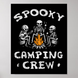 Camping Crew Halloween Camping Skeleton Campsite Poster