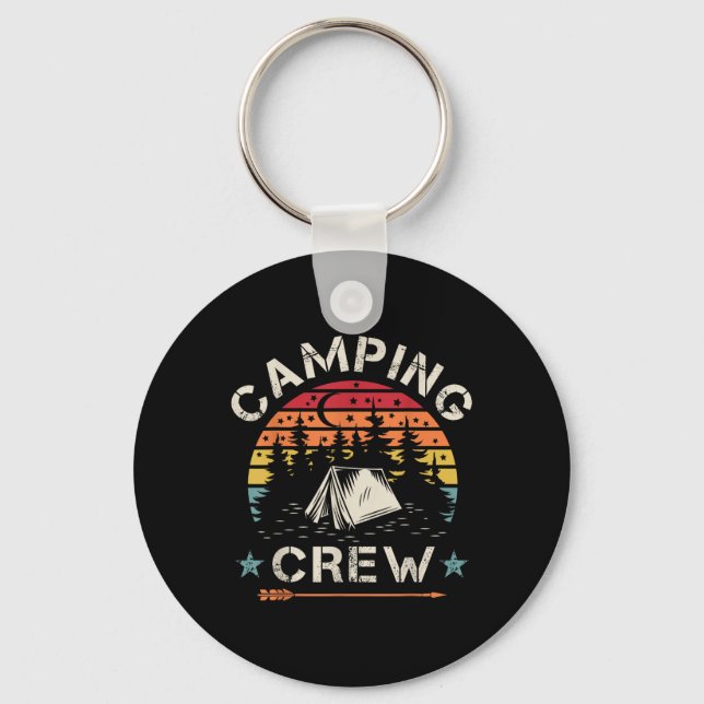 Camping Crew Retro Camper  Key Ring (Front)