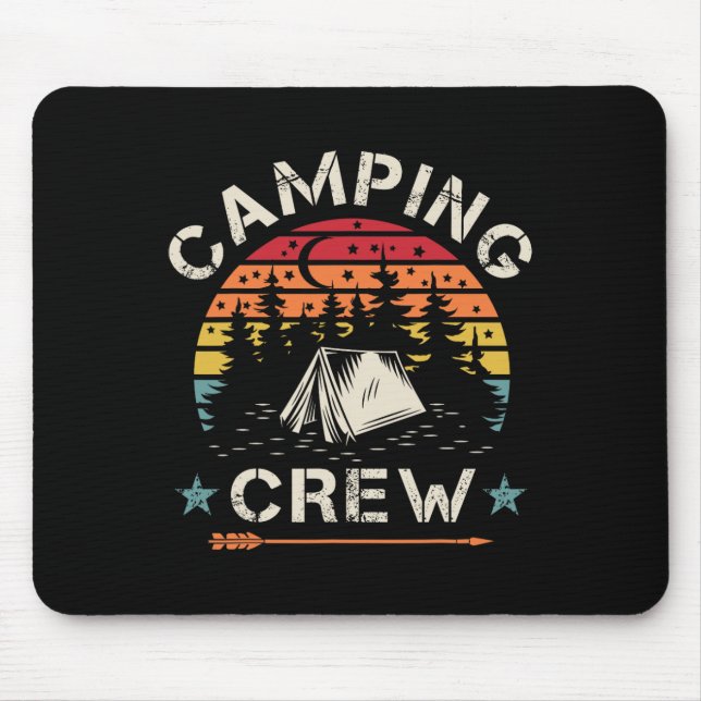 Camping Crew Retro Camper  Mouse Pad (Front)