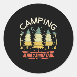 Camping Crew Shirt Kids Family Camping Shirts Matc Classic Round Sticker