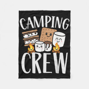 Camping Crew Smore Campfire Group Squad Team Kids Fleece Blanket
