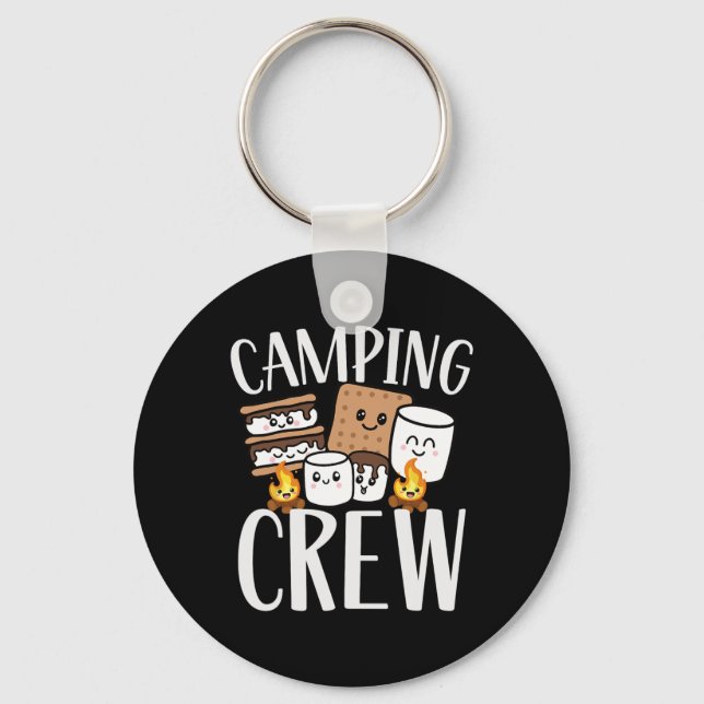 Camping Crew Smore Campfire Group Squad Team Kids  Key Ring (Front)