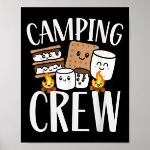 Camping Crew Smore Campfire Group Squad Team Kids  Poster