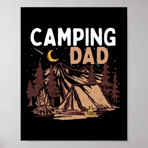 Camping Dad Camper Happy Father's Day Campfire Men Poster