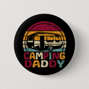 Camping Dad Daddy Caravan Retro Silhouette 6 Cm Round Badge