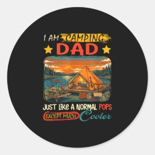 Camping dad definition much cooler father's day classic round sticker