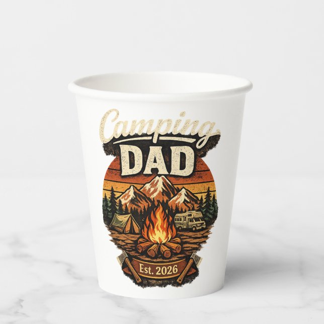 Camping Dad Est. 2026 Personalised Paper Cup (Front)