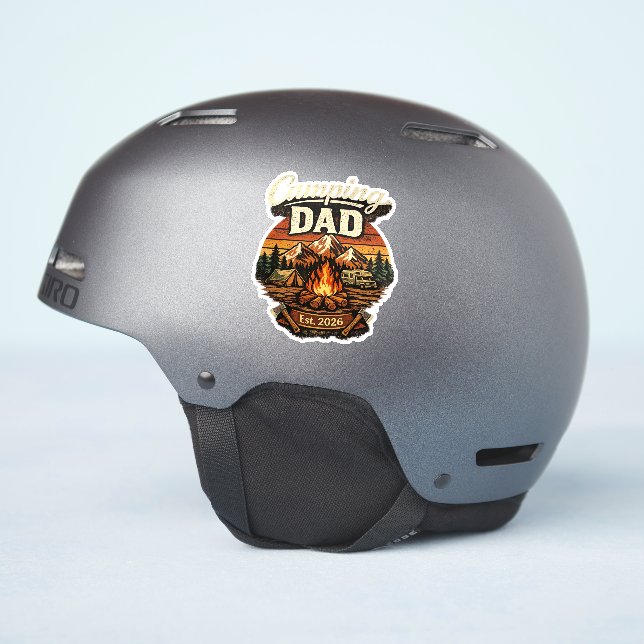 Camping Dad Est. 2026 Personalised Sticker  (Helmet Side)