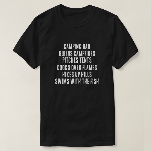 Camping Dad Funny Dark T-Shirt (Design Front)