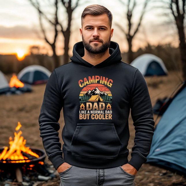 Camping Dad Like a Normal Dad But Cooler Retro Hoodie (Creator Uploaded)