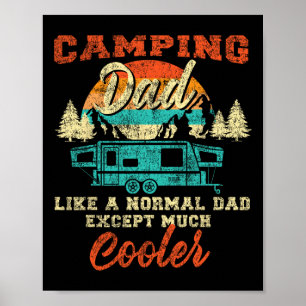 Camping Dad Pop Up Camper Rv Trailer Retro Vintage Poster