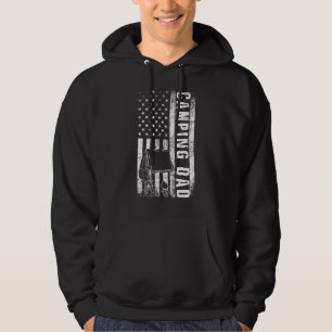 Camping Dad Usa Flag Camper Daddy Father's Day Hoodie