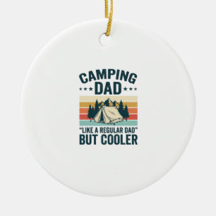 Camping Dad Vintage Retro Outdoor Vector Shirt Des Ceramic Ornament