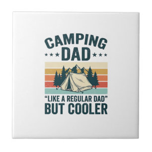 Camping Dad Vintage Retro Outdoor Vector Shirt Des Ceramic Tile