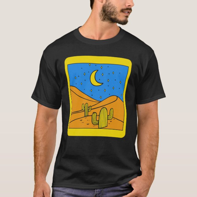 Camping Desert Landscape Cactus Desert Life Succul T-Shirt (Front)