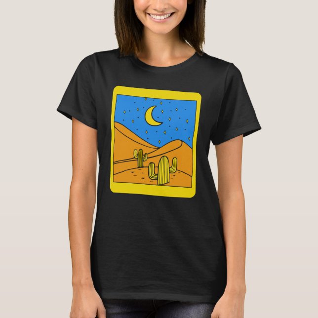 Camping Desert Landscape Cactus Desert Life Succul T-Shirt (Front)
