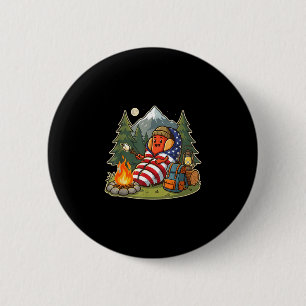 Camping dog funny camping hotdog sausage camper 6 cm round badge