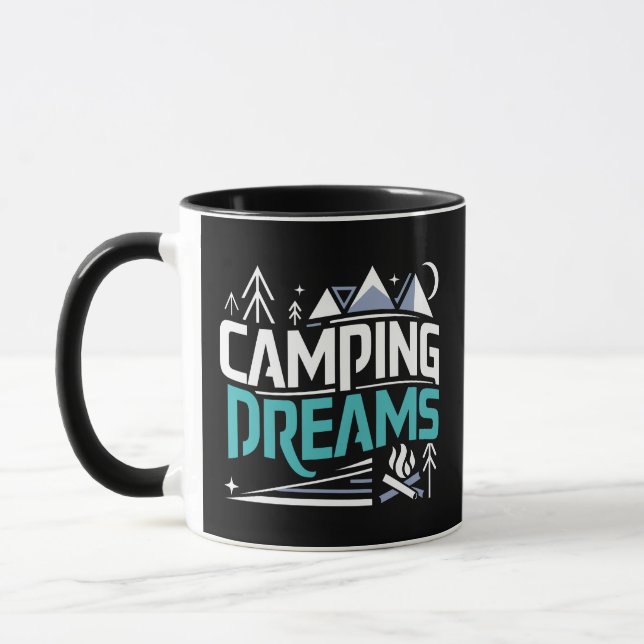 Camping Dreams, black mug  (Left)