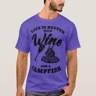 Camping Drinking Wine 4 T-Shirt