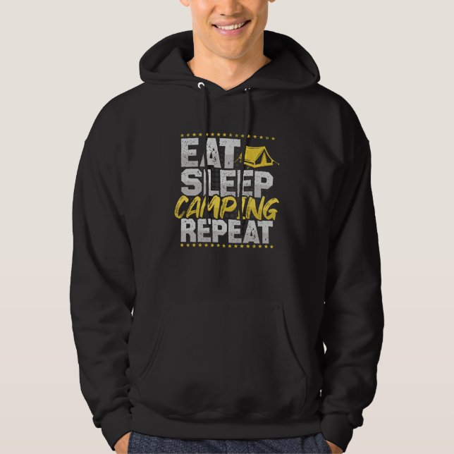 Camping Eat Sleep Repeat Tents Hobby Camping Hoodie (Front)