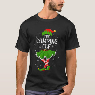 Camping Elf Christmas Family Girls Women Elf Squad T-Shirt