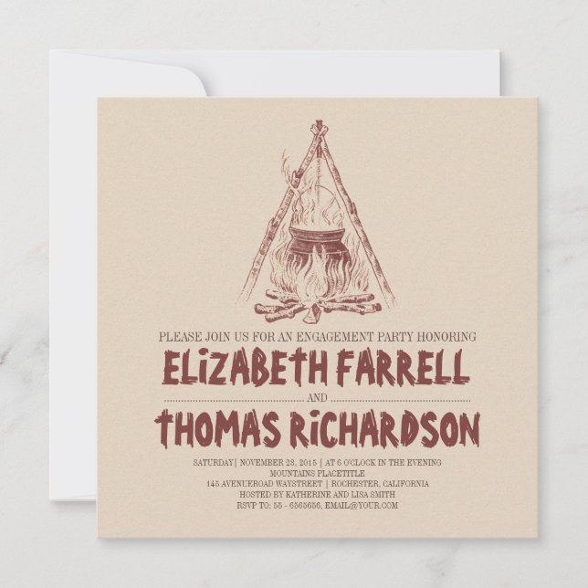 Camping engagement party invitations (Front)