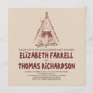 Camping engagement party invitations