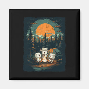 Camping Fall Vibes Retro Autumn Women Men Kids Magnet