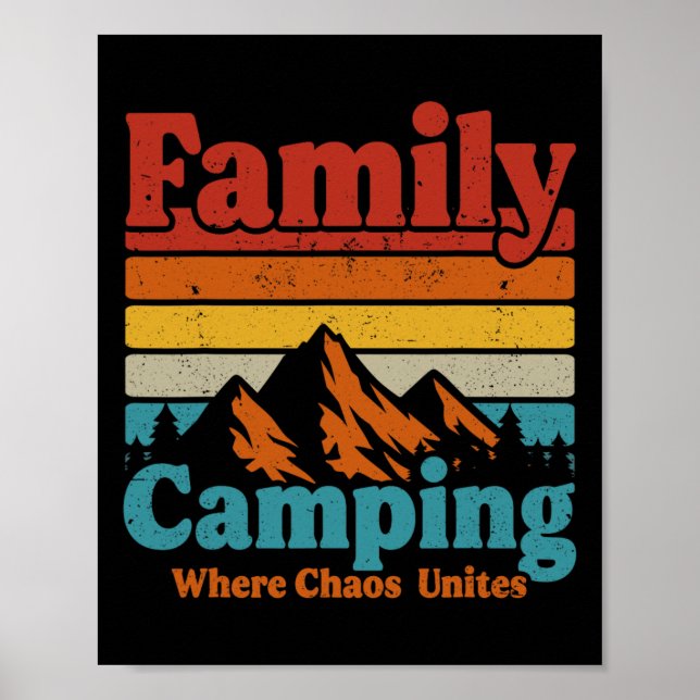 Camping Family Camping Chaos Unites Happy Camper C Poster (Front)