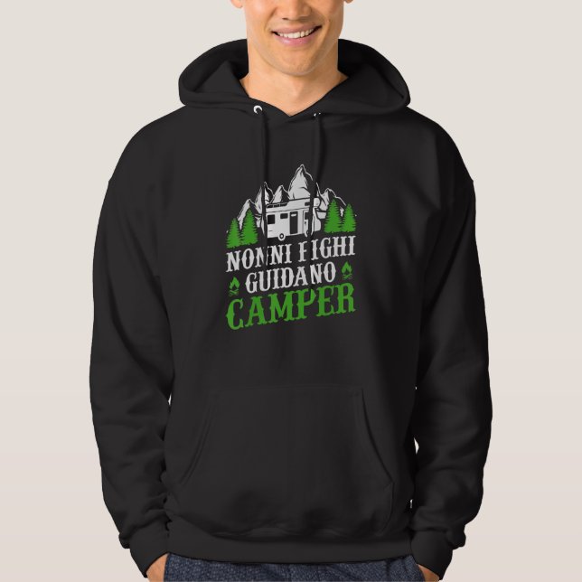 Camping Fanny Grandparents Driving Camping Hoodie (Front)