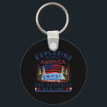 Camping Fifth Wheel Patriotic Exploring America On Key Ring<br><div class="desc">Camping Fifth Wheel Patriotic Exploring America One Campsite Women Kids Men</div>